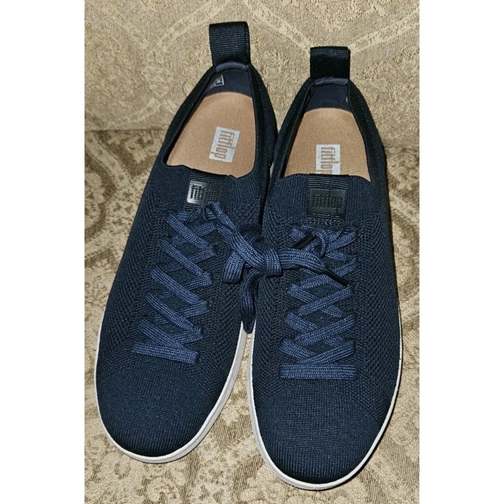 FitFlop Men's Navy Knit Lace Up Sneakers US 8 Casual Comfort